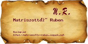 Matriszottó Ruben névjegykártya